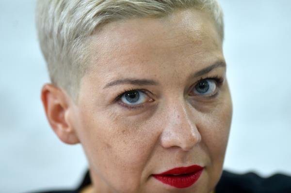 Belarusian opposition figure Maria Kolesnikova, a member of the Coordination Council formed by the opposition to oversee efforts for a peaceful transition of power, attends a press co<em></em>nference on the 16th day of protests over disputed presidential elections results in Minsk on August 24, 2020. — AFP pic